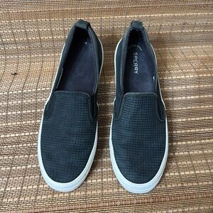 Sperry Twin Gore Embossed STS84538 Comfort Shoes Women's Size 10 Black